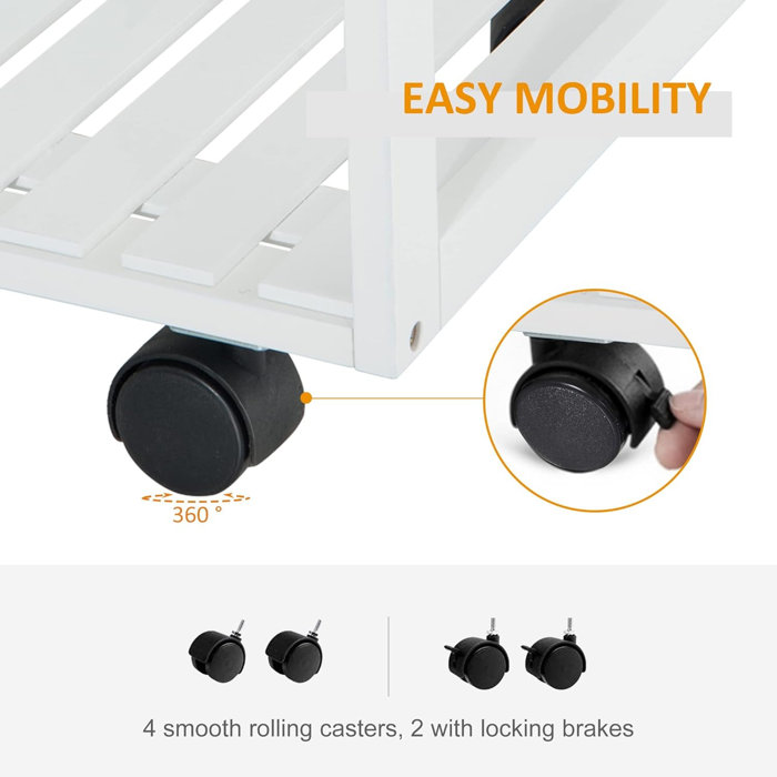 Winston Porter Etheridge Wood Kitchen Cart & Reviews Wayfair Canada